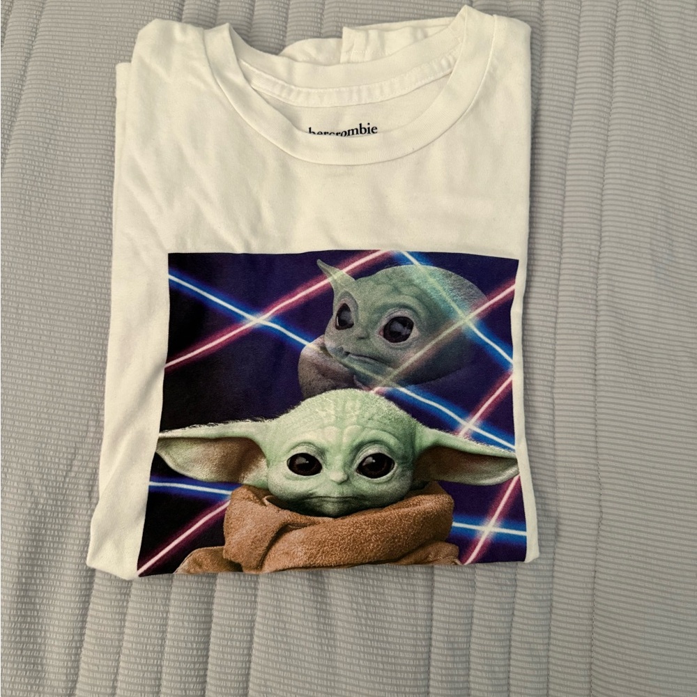Abercrombie Kids White Tee with Green Character Print